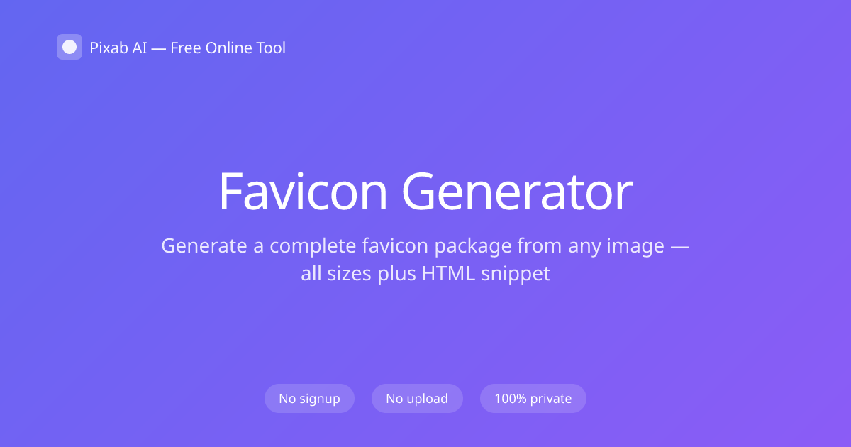 Free Favicon Generator — Pixab AI